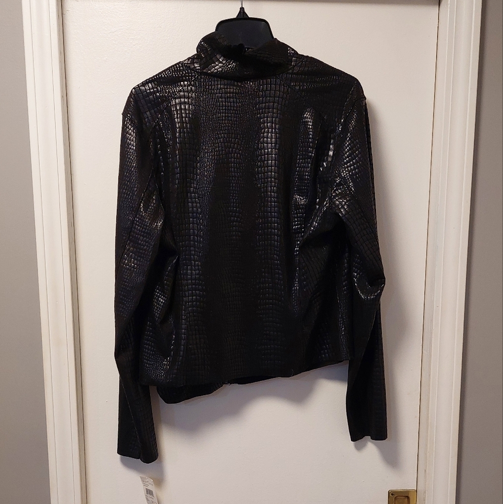 NWT BLANKNYC Irongirl Croc Print Lightweight Moto Jacket - Picture 5 of 14